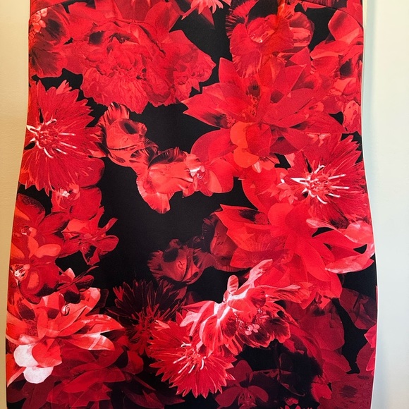 Calvin Klein Women's Red Floral Dress - Picture 4 of 5